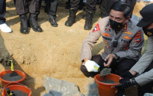 Kapolda Lampung Pol Drs Hendro Sugaitno. M.M, Letakan Batu Pertama Pembangunan Mako Polres Tubaba